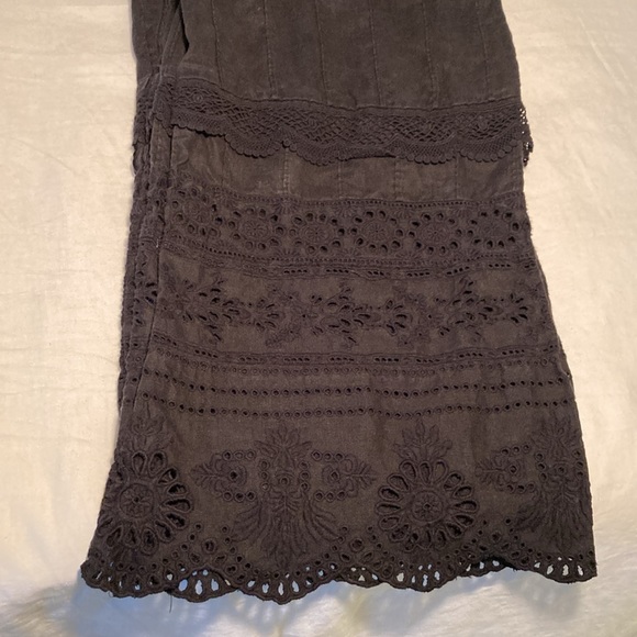 Johnny Was crop lace cotton black pants M - Picture 15 of 16